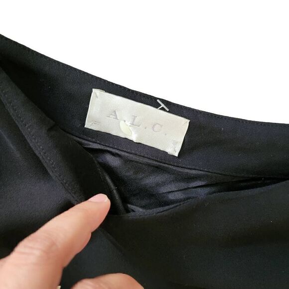 A.L.C. One Shoulder Viscose Dress Black sz XS - Picture 3 of 10